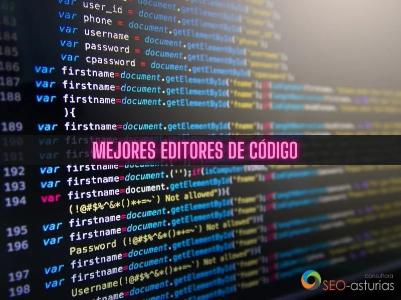 Mejor editor de código, vista de pantalla con líneas de código.